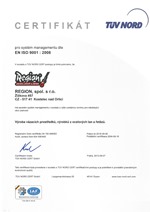  Certifikt pro systm managementu dle EN ISO 9001:2000